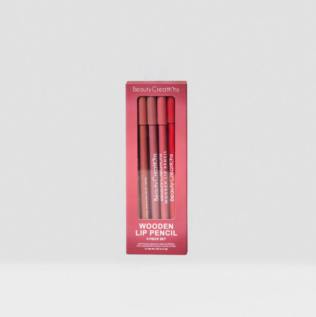 Wooden lip pencil set 6 - Beauty creations
